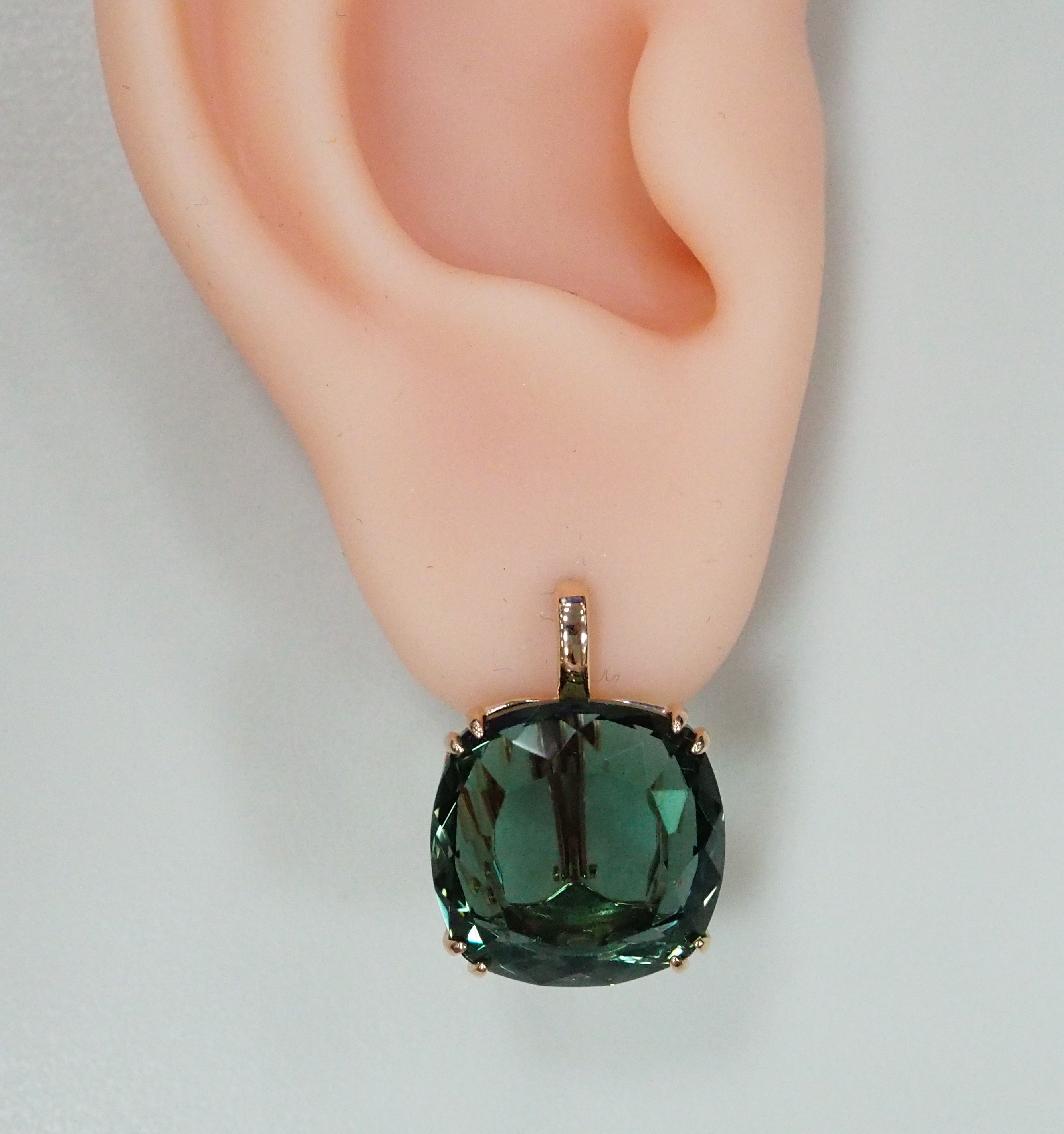 Серебряные серьги с празиолитами